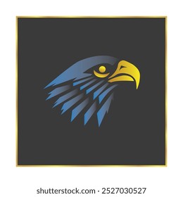 bird logo head design abstract vector color