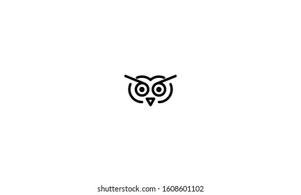 bird logo. head of an owl. simple vector icon. linear