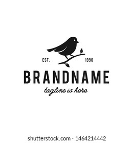 Bird logo hipster vintage retro vector icon illustration