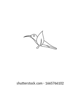 bird logo hipster vintage retro vector line outline monoline art icon