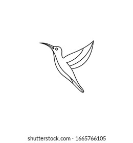 bird logo hipster vintage retro vector line outline monoline art icon