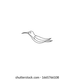 bird logo hipster vintage retro vector line outline monoline art icon