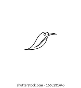 bird logo hipster vintage retro vector line outline monoline art icon bird leaf logo vector icon template download line art outline