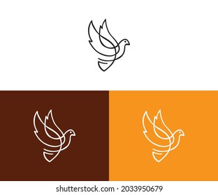 Bird logo hipster vintage retro vector icon illustration