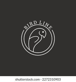 bird logo hipster vintage retro vector line .