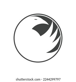 Logo de pájaro con un círculo alrededor del globo.