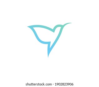 Bird Logo Hummingbird Vector Icon 