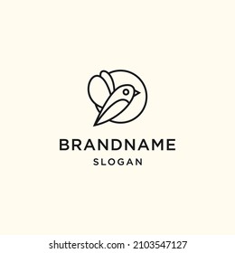 Bird logo icon design template