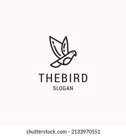 The bird logo icon design template