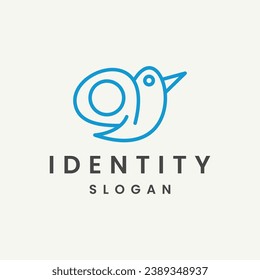 Bird logo icon design template flat vector