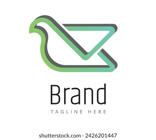 Elementos de plantilla de diseño de icono de logotipo de ave. Se puede utilizar para logotipos de marca y de empresa.
