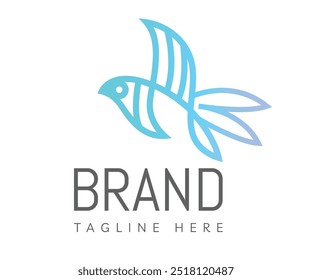 Elementos de modelo de design de ícone de logotipo Bird. Usável para marcas e logotipos comerciais.
