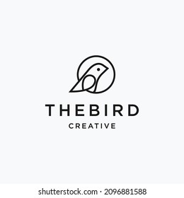 Bird logo icon flat design template 