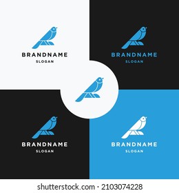 Icono de logotipo de pájaro plantilla de diseño plano 