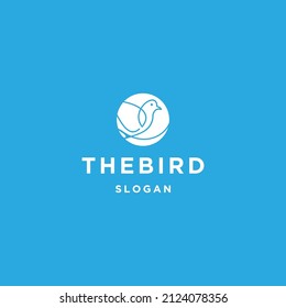 Icono de logotipo de pájaro plantilla de diseño plano 