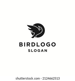 Bird logo icon flat design template