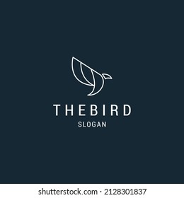 Icono de logotipo de pájaro plantilla de diseño plano 