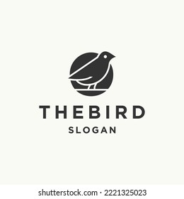 The bird logo icon flat design template