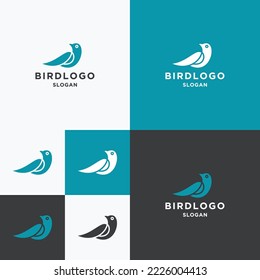 Bird logo icon flat design template