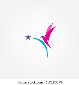 bird logo, icon flying