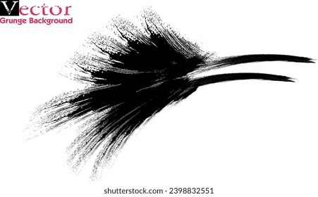 Bird logo icon Hand drawn brush, Grunge Brush Strokes Banner Background, Black grunge brush raven silhouette isolated on white background.eps8