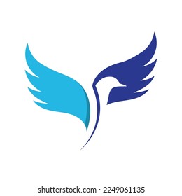 bird logo icon isolated vector illustration template design