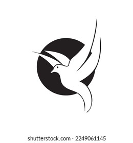 bird logo icon isolated vector illustration template design
