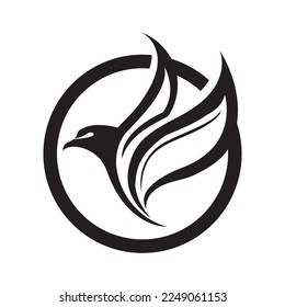bird logo icon isolated vector illustration template design