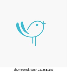 Bird logo icon in simple style