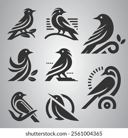 Bird logo illustration for brand, merch, mark. Symbol and icon of bird. Vector Eps 10.