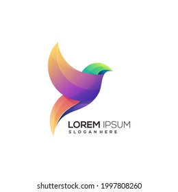 Bird Logo Illustration Colorful Abstract Gradient