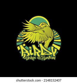 bird logo illustration design for sukajan is mean japan traditional cloth or t-shirt with digital hand drawn Embroidery Men T-shirts Summer Casual Short Sleeve Hip Hop T Shirt Streetwear