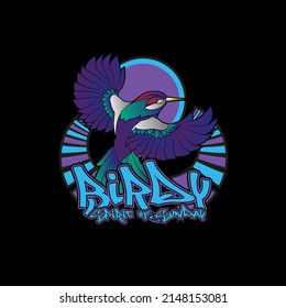 Bird Logo Illustration Design For Sukajan Is Mean Japan Traditional Cloth Or T-shirt With Digital Hand Drawn Embroidery Men T-shirts Summer Casual Short Sleeve Hip Hop T Shirt Streetwear