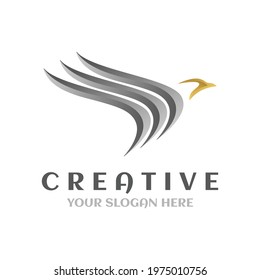 Bird Logo Illustration Silhouette Vector Design Graphic. Airlines Logo Symbol