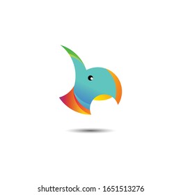 The Bird logo initials B with a gradient. The combination of the letter B and bird. Suitable for your company logo, pet hobby, animal lover, bird lover, and others.