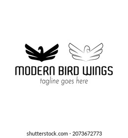 Bird logo inspiration. Black and white bird vector illustration logo element. Modern logo design template.