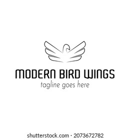 Bird logo inspiration. Black and white bird vector illustration logo element. Modern logo design template.