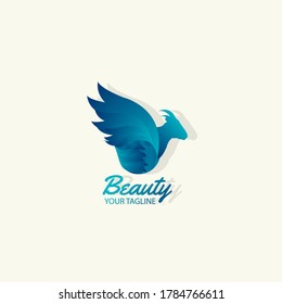 bird logo, inspirations for the bird's silhouette logo with gradient colors