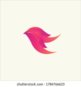 bird logo, inspirations for the bird's silhouette logo with gradient colors