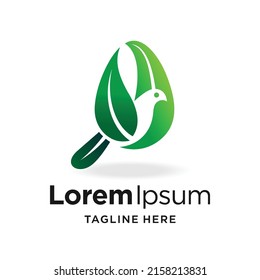 bird logo with leaf concept