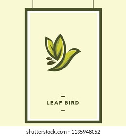 Bird logo leaf icon design vector illustration