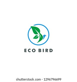 Bird logo leaf icon design vector illustration