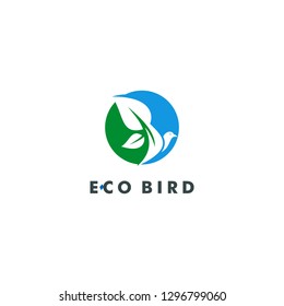Bird logo leaf icon design vector illustration