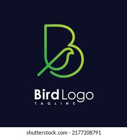 Bird logo with letter B concept