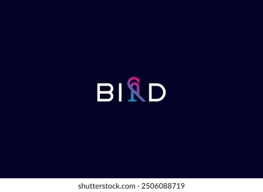 Bird Logo, letter R with bird combination in text Bird typography logo, vector illustration