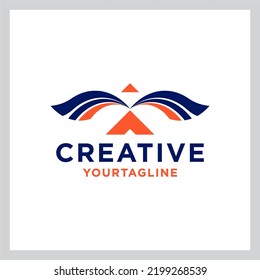logotipo de ave y letra una ilustración creativa vector