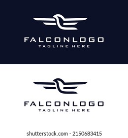 Bird logo with line art concept