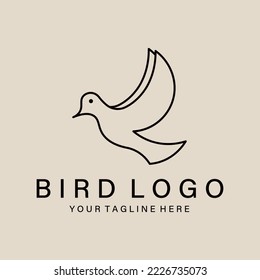 Bird logo line art logo, icon and symbol, vector illustration design