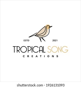 bird logo line art silhouette standing, animal vector graphic design element template idea