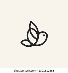 bird logo line art vector icon